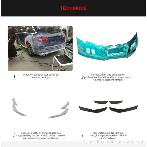 Carbon Fiber Front Fins Diveplane for Audi R8 V10 2016-2018 A Style